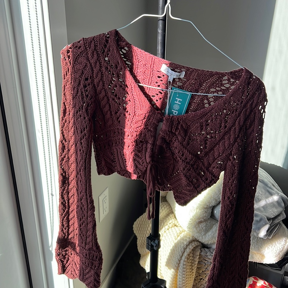 Hope's Burgundy Crochet Top